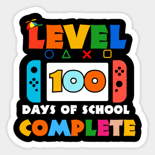 Level 100 Days Of School Complete Game Controller Boys Girls Sticker